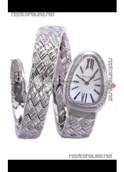 Bvlgari Serpenti Edition Steel Casing White Dial Watch in 1:1 Mirror Quality
