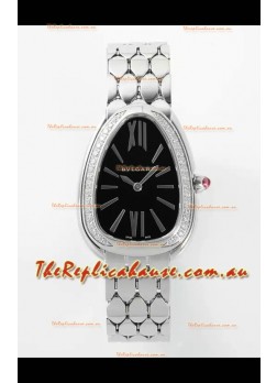 Bvlgari Serpenti Seduttori Edition in Steel Casing Super Clone Watch Black Dial