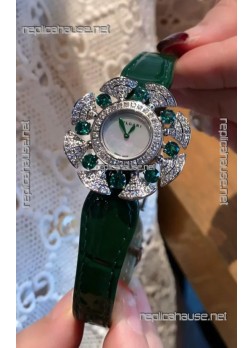 Bvlgari Divas's Dream Edition Watch in Steel Casing - Diamonds Paved Bezel Swiss Replica