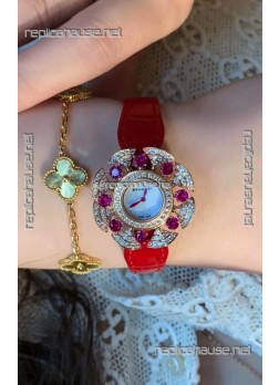 Bvlgari Divas's Dream Edition Watch in Rose Gold Casing - Diamonds Paved Bezel Swiss Replica