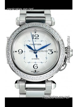 Pasha De Cartier 1:1 Mirror Quality Automatic Swiss Replica Watch 35MM Stainless Steel 