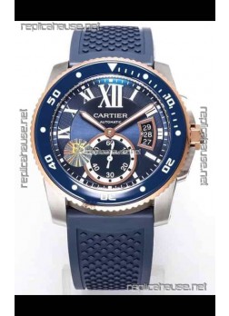 Calibre De Cartier Watch 42MM Blue Dial Steel Case - 1:1 Mirror Replica Watch