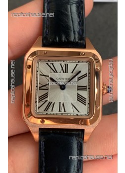 Cartier Santos Dumont 1:1 Mirror Swiss Replica Watch in Rose Gold Casing 38MM