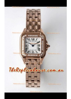 Cartier PANTHERE Edition 22MM 1:1 Mirror Quality Swiss Replica Watch in White Dial - Diamonds Bezel