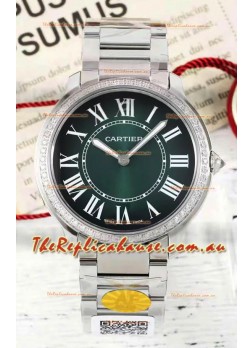 Cartier Ronde Must 36MM Swiss Quartz Green Dial 1:1 Mirror Swiss Replica Watch  