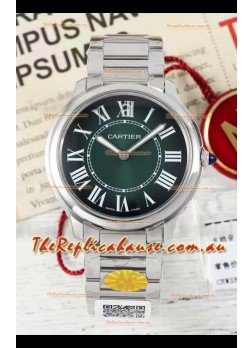 Cartier Ronde Must 36MM Swiss Quartz Green Dial 1:1 Mirror Swiss Replica Watch  