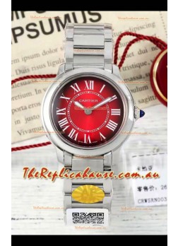 Cartier Ronde Must 29MM Swiss Quartz Red Dial 1:1 Mirror Swiss Replica Watch  