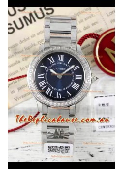 Cartier Ronde Must 29MM Swiss Quartz Blue Dial 1:1 Mirror Swiss Replica Watch  