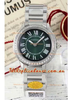 Cartier Ronde Must 29MM Swiss Quartz Green Dial 1:1 Mirror Swiss Replica Watch  