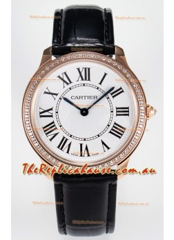 Ronde Louis Cartier Super Clone 36MM Rose Gold Watch in Swiss Quartz Movement