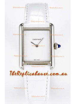Tank Must Cartier Super Clone Edition 29MM Watch in Steel Casing White Dial 