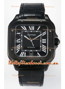 Cartier Santos De Cartier DLC Coating on Steel Black Dial Super Clone Replica 40MM Watch 