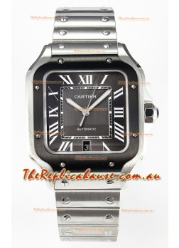 Cartier Santos De Cartier 904L Steel Grey Dial Super Clone Replica 40MM Watch 
