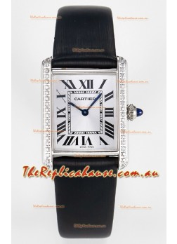 Tank Must Cartier Super Clone Edition 33.7MM Watch in Steel Casing White Dial 