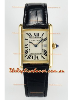 Tank Must Cartier Super Clone Edition 33.7 Watch in Yellow Gold Casing 