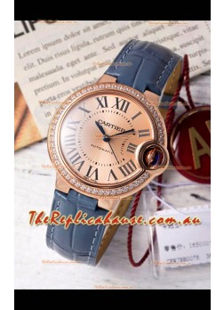Ballon De Cartier Swiss Automatic Gold Dial Mirror Quality 33MM in Rose Gold Plating