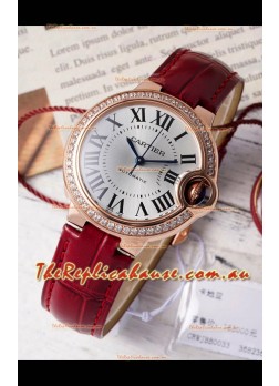 Ballon De Cartier Swiss Automatic Silver Dial Mirror Quality 33MM in Rose Gold Plating