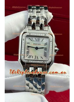 PANTHERE de Cartier Edition 27mm Pearl Dial 1:1 Mirror Swiss Watch Steel Casing