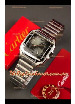Cartier Santos De Cartier 904L Steel Grey Dial Super Clone Replica 40MM Watch 