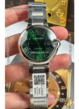 Ballon De Cartier Green Dial 1:1 Mirror Swiss Replica Watch in 904L Steel Casing - 42MM