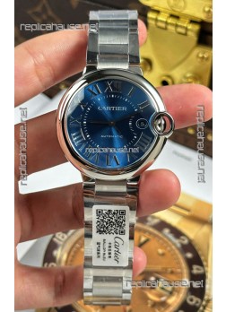 Ballon De Cartier Blue Dial 1:1 Mirror Swiss Replica Watch in 904L Steel Casing - 42MM