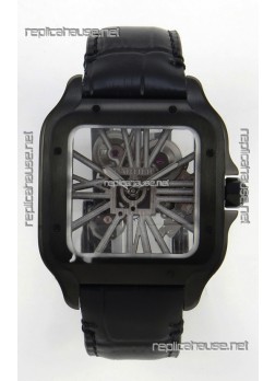 Santos De Cartier Super Clone Watch in Skeleton Dial PVD MLF Coating Watch 