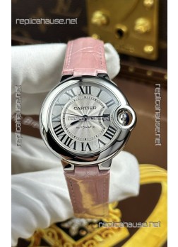 Ballon De Cartier Swiss Automatic 1:1 Mirror Quality 33MM in Pink Strap