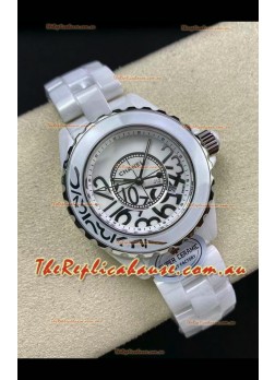 Chanel J12 Ladies White Ceramic Casing White Dial Watch 1:1 Mirror Replica Watch