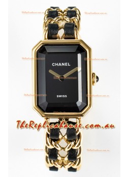 Chanel Premiere Edition Originale Watch in Black & Gold Chains Swiss Quartz Watch