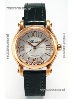 Chopard Happy Sport Swiss Automatic Replica Watch - Rose Gold Casing - 30MM 