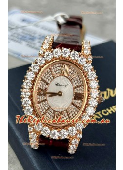 Chopard Super Clone L'Heure du Diamant Mossanites Yellow Gold Watch 34MM