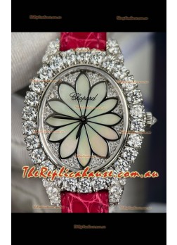 Chopard Super Clone L'Heure du Diamant Mossanites Steel Casing Watch 34MM