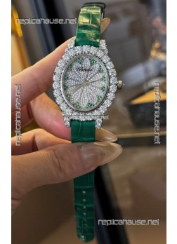 Chopard Super Clone L'Heure du Diamant Mossanites Stainless Steel Watch 34MM