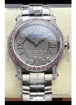 Chopard Happy Sport Super Clone Automatic Watch 36MM in Steel Casing Mossanites Dial