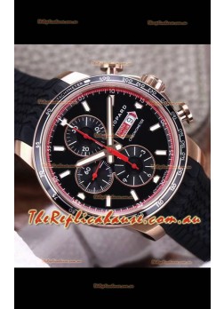 Chopard Classic Racing Chronograph 1:1 Mirror Replica Watch in Rose Gold Casing - Black Dial 