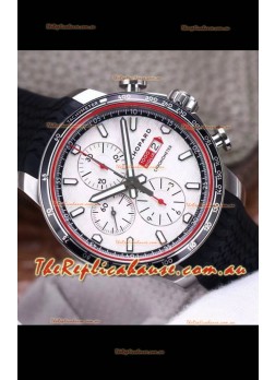 Chopard Classic Racing Chronograph 1:1 Mirror Replica Watch in Steel Casing - White Dial