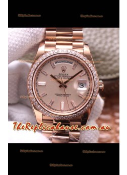 Rolex Day Date Presidential 904L Steel Rose Gold 40MM - Gold Dial 1:1 Mirror Quality Watch