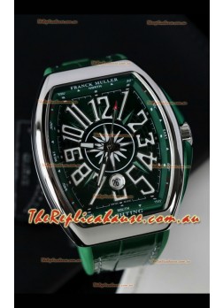 Franck Muller Vanguard Yachting Stainless Steel Green Dial 1:1 Mirror Swiss Replica Watch