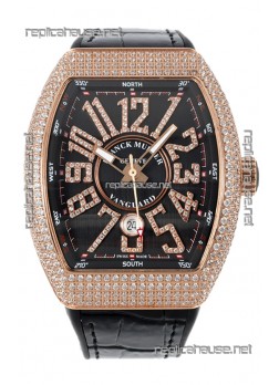 Franck Muller Vanguard V45 Yachting in Rose Gold Plating - Black Dial 