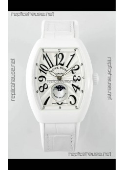 Franck Muller Vanguard Moonphase V32 Ceramic Casing - White Dial in Automatic Movement