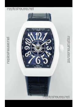 Franck Muller Vanguard Yachting V32 Ceramic Casing Blue Dial/Strap Swiss Replica Watch 