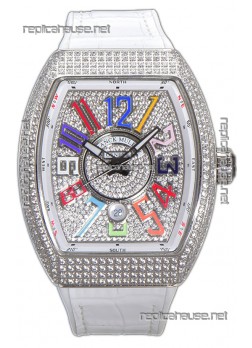 Franck Muller Vanguard V45 Diamonds Dial/Casing - Color Dreams Markers Swiss Watch 