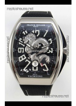 Franck Muller Vanguard Super Clone Yachting Dragon V45 Black Dial Stainless Steel Case Watch 
