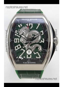 Franck Muller Vanguard Super Clone Yachting Dragon V45 Green Dial Stainless Steel Case Watch 