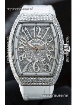 Franck Muller V32 Swiss Quartz Mossanite 1:1 Replica Watch 36MM