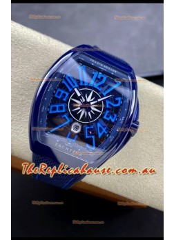 Franck Muller Vanguard Yachting Blue Ceramic 1:1 Mirror Swiss Replica Watch