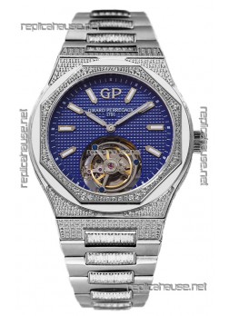 Girard Perregaux Laureato Tourbillon 1:1 Blue Dial Mirror Swiss Replica Watch 