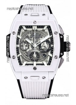 Hublot Spirit of Bang Edition Watch in White Ceramic Casing - 42MM Swiss Replica