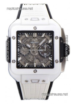 Hublot Square Bang Unico White Ceramic Casing Chronograph Watch 1:1 Mirror Replica