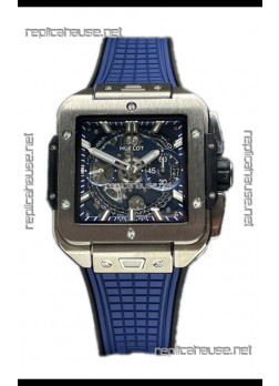 Hublot Square Bang Unico Titanium Blue Chronograph Watch 1:1 Mirror Replica
